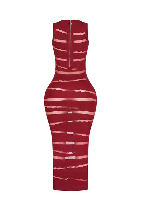 Obsidian Mesh Knit Contrast Dress